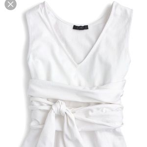 J crew peplum white tank